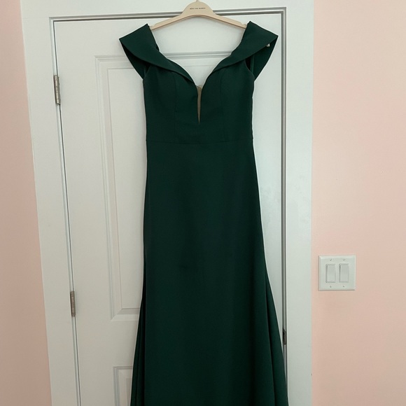 Morilee Madeline Gardner Crepe back satin bridesmaid dress hunter green - Picture 5 of 11